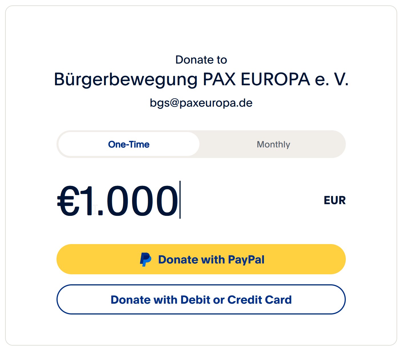 BPE PayPal Spenden Konto