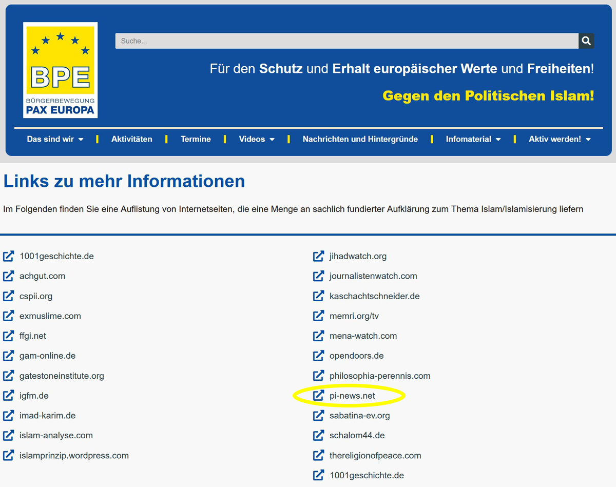 BPE verlinkt auf PI-NEWS